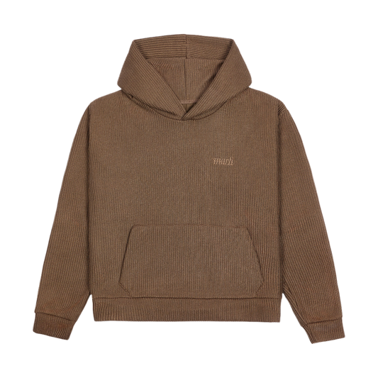 Knitted hoodie Truffle (brown)