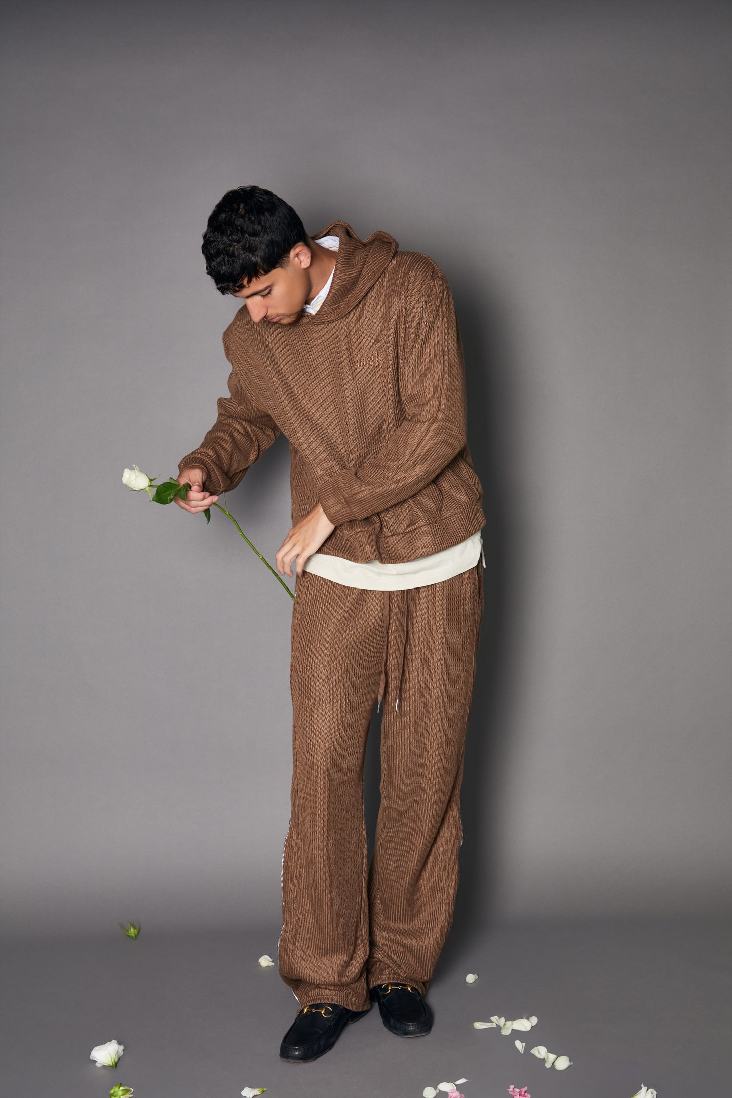 Knitted track pants truffle