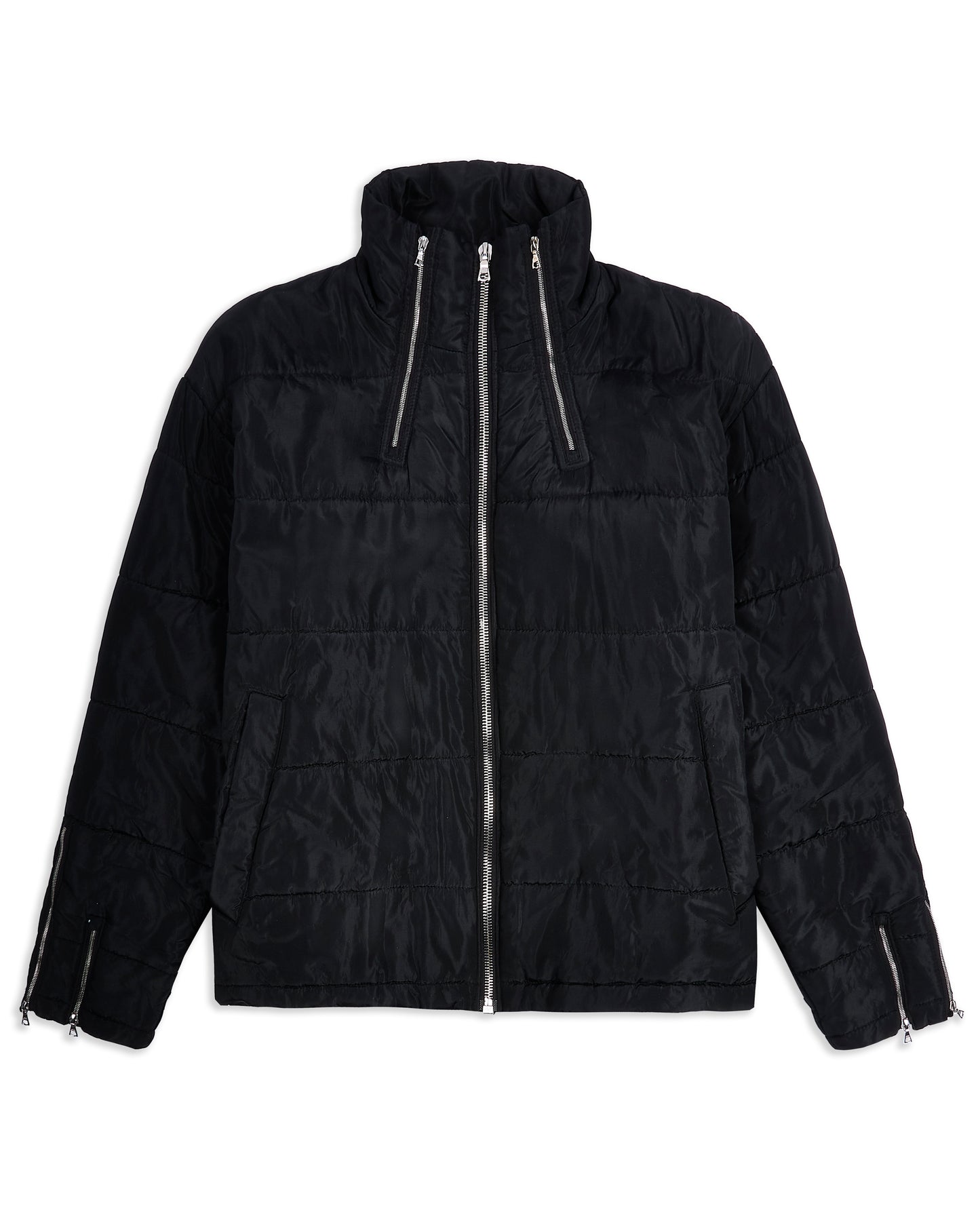 Dual Zip Nylon Puffer Jacket