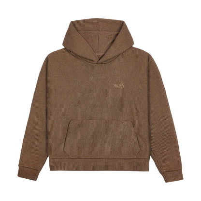 Knitted hoodie Truffle (brown)