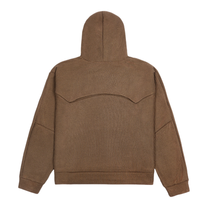 Knitted hoodie Truffle (brown)